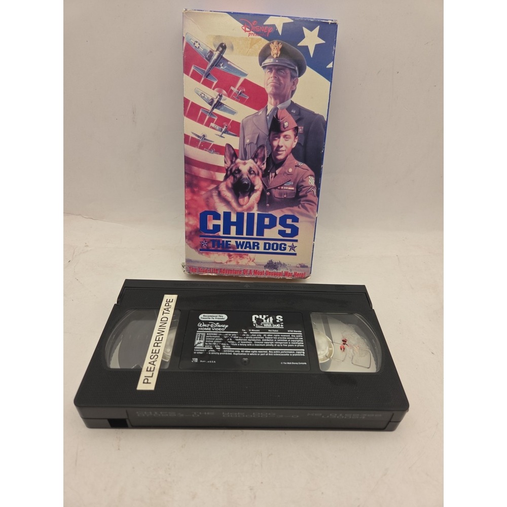CHIPS THE WAR DOG VHS Brandon Douglas WWII German Shepherd 1989 Disney - Picture 1 of 8